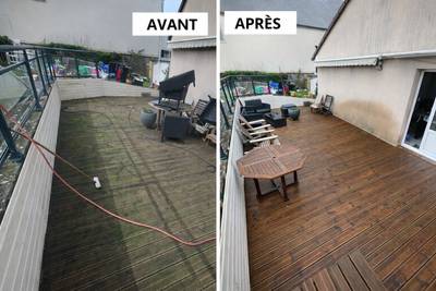 Avant après nettoyage terrasse – services à domicile Granville